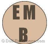 Emil Merz doll mark EMB inside a circle