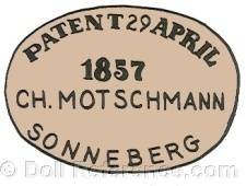 Christoph Motschmann doll mark Patent 29 April 1857 Sonneberg