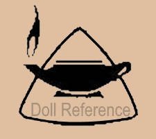 New Bright Industrial Company doll mark Genie Aladdin lamp inside a triangle