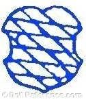 Nymphenburg doll mark crossed thatch blue lines on shield