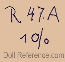 Recknagel doll mark R47A 10/0 