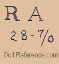 Recknagel doll mark RA 28 - 7/0