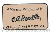 C.A. Reed Company doll mark label A Reed Product C.A. Red Co. Williamsport, PA