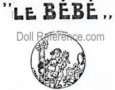Marinus Rocher doll mark Le Bébé with symbol of a child looking in mirror inside a circle