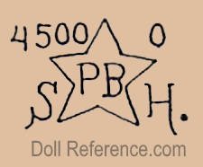 Schoenau & Hoffmeister doll mark 4500 0 SHPB
 star symbol