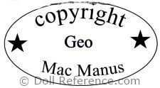 B. Shackman & Company doll mark label copyright Geo Mac Manus in oval 