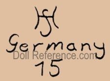 Hermann Steiner doll mark HS Germany 15