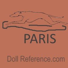 Thuillier doll shoe mark symbol of a greyhound dog running Paris
