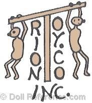Trion Toy Company Inc. doll mark T with two stick figures holding on to top of T