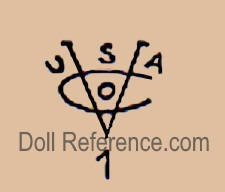 Dupont Viscoloid doll mark USA VC