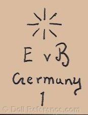 Erich VonBerg doll mark sun symbol EvB Germany 1