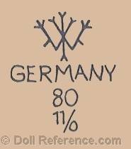 Johann Walther doll mark IW Germany 80 11/0
