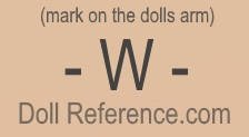 Adolphe Leon Willette doll mark -W-