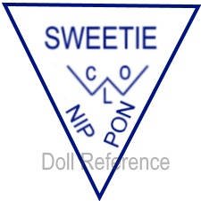 Louis Wolf doll mark triangle label SWEETIE COWL (initials) NIPPON