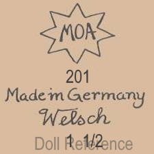 Max Oscar Arnold doll mark MOA 201 Made in Germany Welsh