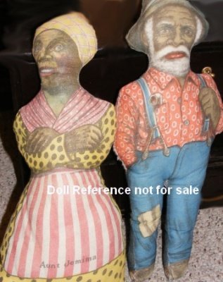 1893 Aunt Jemima doll, Uncle Mose doll by Arnold Print Works