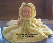 1951-1954 Ideal Baby Mine doll or Bucilla Thrift Kit doll,  11"