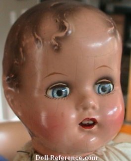 1940s Ideal Baby Beautiful doll with two squiggly curls face