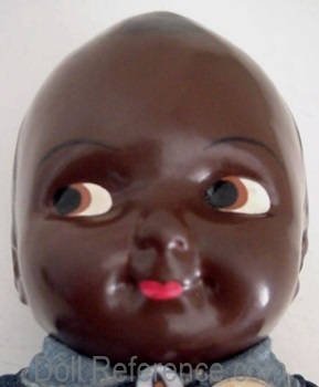Buddy Lee black doll head with painted side-glancing eyes