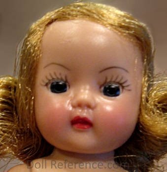 1950s Nancy Ann Muffie doll face, 8" tall