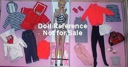 Mod Barbie Dolls and Ken in Braniff Costumes, Montgomery Ward