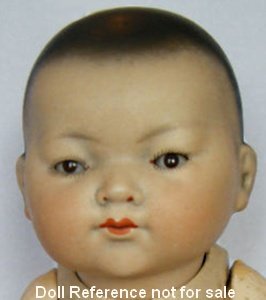 Armand Marseille Ellar doll marking, Oriental Baby doll, 11"