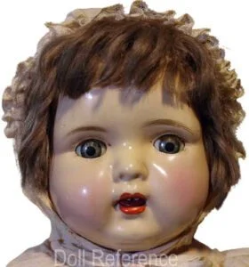 ca. 1920s Acme Toy Mama doll 26" composition shoulder head, cloth body, doll mark Acme Toy Company, face