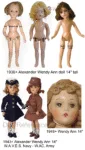 1936+ Alexander Wendy Ann dolls 14" tall