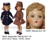1943 Alexander Military women Wendy Ann dolls