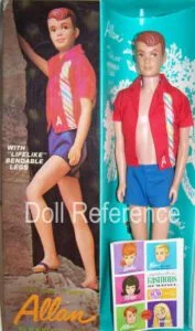 1965 Mattel Allan bendable leg doll 