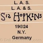 Louis Amberg doll marks LA & S, Sis Hopkins, 1924 NY Germany