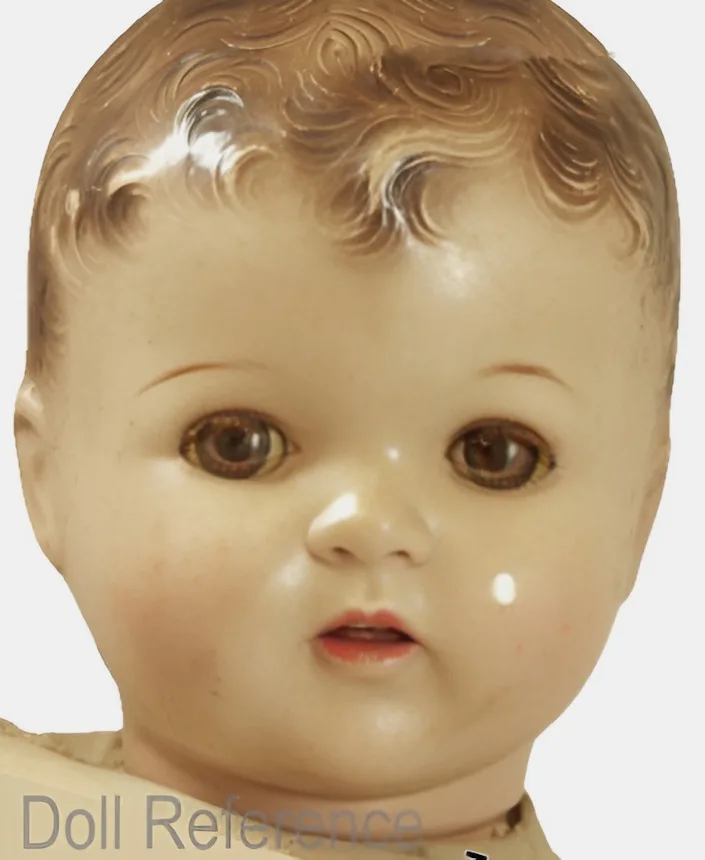 1940s American Mama doll 23 1/2" tall with forked curl