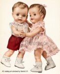 1954 American Character Penny and Puggy dolls 11" tall