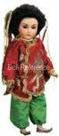 ca. 1888 Bahr & Proschild doll mold 220 Oriental doll 11" with molded pointed boots