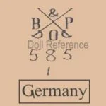 Bahr & Proschild doll mold B & P crossed swords 585 Germany
