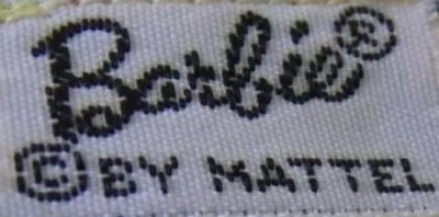 Barbie TM copyright by Mattel label