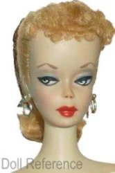 1959 Barbie number one doll face blonde ponytail