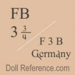 Fritz Bierschenk 1906+ Antique Bisque Dolls German 8 Fritz Bierschenk doll mark FB 3 3/4, FB 3 Germany