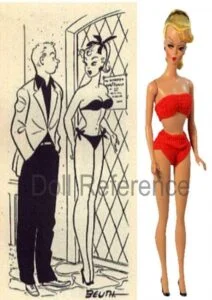 1952 Bild Lilli cartoon character and actual Lilli doll 1955