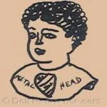 Metal 1861+ Antique Doll Makers Brand Names Identified 5 Buschow & Beck metal head doll mark Lady symbol