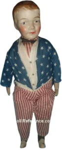 Butler Brothers 1877+ Antique Dolls Identified USA 1 1918 Butler Bros. Uncle Sam 32" carnival doll