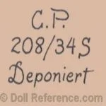 Catterfelder 1884+ Carl Trautmann Antique Dolls Identified German 7 Catterfelder doll mark CP 208 Deponiert