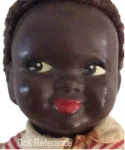 1940s Chad Valley black cloth doll face