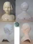 China Head Antique 1836+ Dolls 4 1840's China Head Doll KPM rare blanc de chine male shoulder head