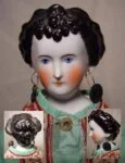 China Head Antique 1836+ Dolls 11 1860's China Head Doll Countess Dagmar elaborate hairstyle