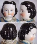 China Head Antique 1836+ Dolls 18 1870's China Head Doll Adelina Patti hairstyle