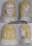 China Head Antique 1836+ Dolls 22 1870s China head doll Currier & Ives hairstyle with bangs