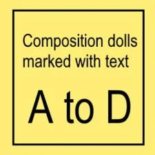 A-D Composition Doll Marks Letters or Text Information 1 composition dolls marked with text A to D