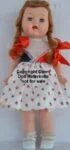 1955 Eegee Susan Stroller walking doll 16" tall