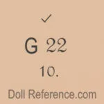 French doll mark check mark G 22 over 10